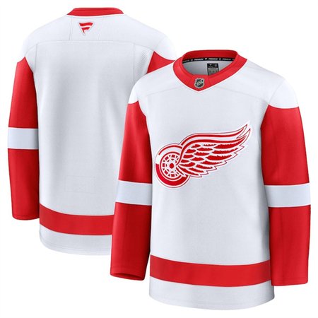 Men's Detroit Red Wings Blank White 2024-25 Away Stitched Hockey Premium Jersey