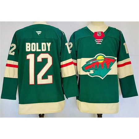 Men's Minnesota Wild #12 Matt Boldy Green 2024-25 Home Stitched Hockey Premium Jersey
