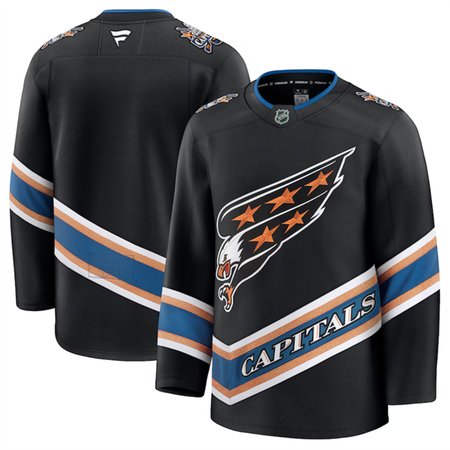 Men's Washington Capitals Blank Black 2024-25 Alternate Stitched Hockey Premium Jersey