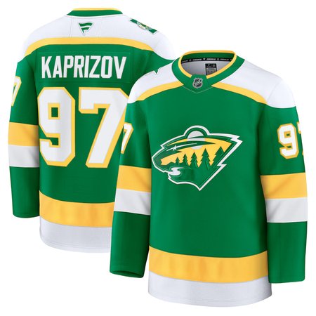 Men's Minnesota Wild #97 Kirill Kaprizov Green 2024-25 Alternate With A Patch Stitched Hockey Premium Jersey