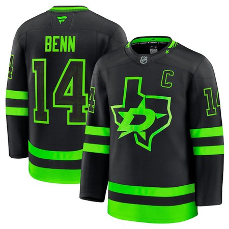 Men's Dallas Stars #14 Jamie Benn Black 2024-25 Alternate Stitched Hockey Premium Jersey