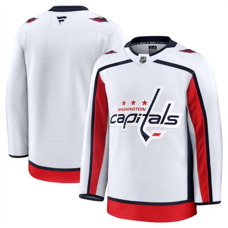 Men's Washington Capitals Blank White 2024-25 Away Stitched Hockey Premium Jersey