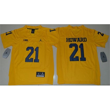 Wolverines #21 Desmond Howard Gold Stitched Youth NCAA Jersey