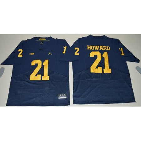 Wolverines #21 Desmond Howard Navy Blue Elite Stitched NCAA Jersey