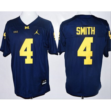 Wolverines #4 De'Veon Smith Navy Blue Stitched NCAA Jersey