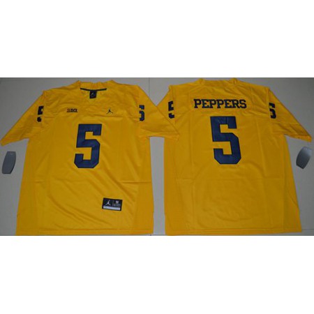Wolverines #5 Jabrill Peppers Gold Limited Stitched NCAA Jersey