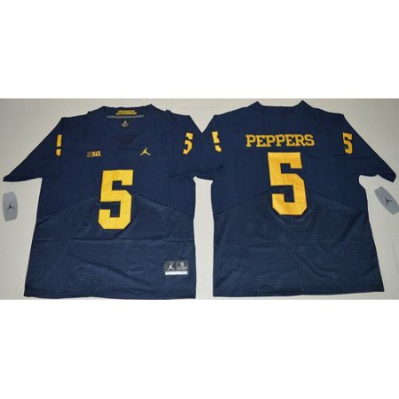 Wolverines #5 Jabrill Peppers Navy Blue Elite Stitched NCAA Jersey