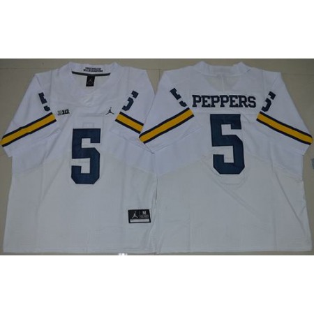 Wolverines #5 Jabrill Peppers White Elite Stitched NCAA Jersey