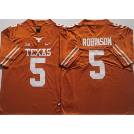 Texas Longhorns #5 ROBINSON Orange Stitched Jersey