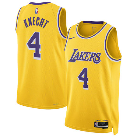 Youth Los Angeles Lakers #4 Dalton Knecht Nike Gold Swingman Jersey