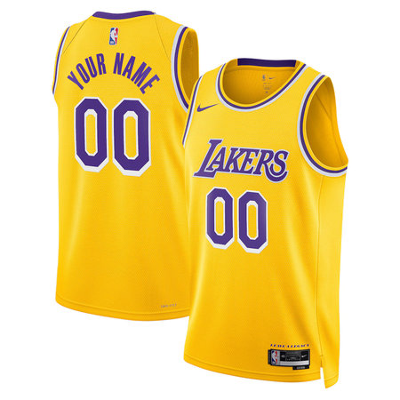 Youth Los Angeles Lakers Nike Gold Icon Edition Swingman Custom Jersey