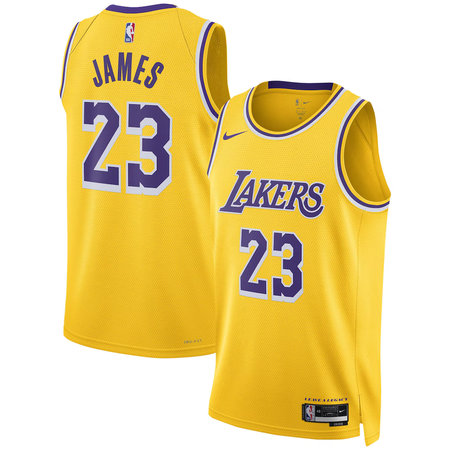 Youth Los Angeles Lakers #23 LeBron James Nike Gold Icon Edition Swingman Jersey