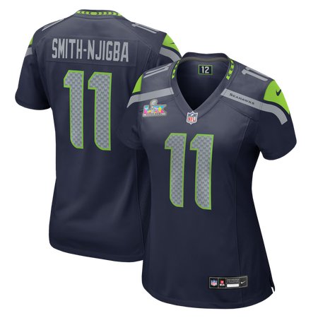 Women's Seattle Seahawks #11 Jaxon Smith-Njigba College Navy Super Bowl LX Patch Game Jersey
