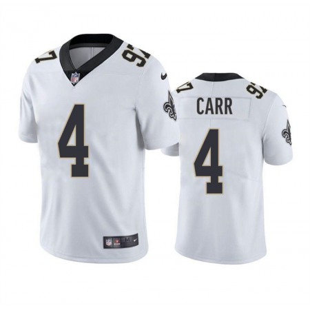 Men's New Orleans Saints #4 Derek Carr White Vapor Untouchable Limited Stitched Jersey