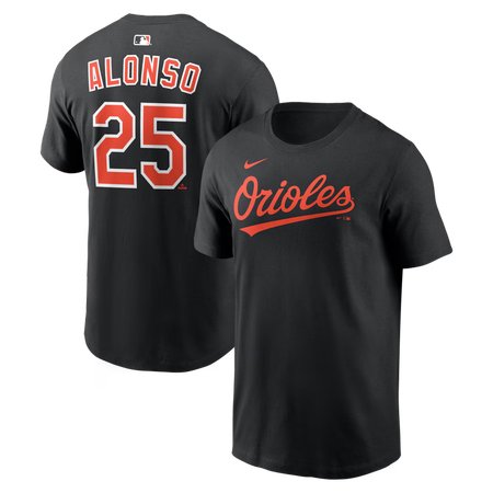 Men's Baltimore Orioles #25 Pete Alonso Nike Black Home Name & Number T-Shirt