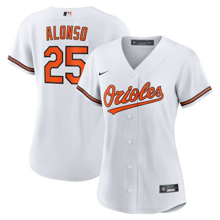 Women's Baltimore Orioles #25 Pete Alonso Nike White Home Replica Jersey