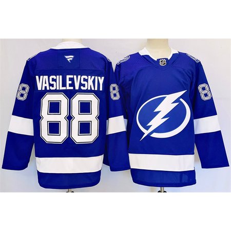 Men's Tampa Bay Lightning #88 Andrei Vasilevskiy 2024-25 Blue Stitched Jersey