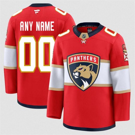 Men's Florida Panthers Active Player Custom Red 2024-25 Home Stitched Hockey Jersey