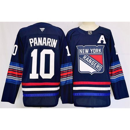 Men's New York Rangers #10 Artemi Panarin Navy 2024-25 Stitched Jersey