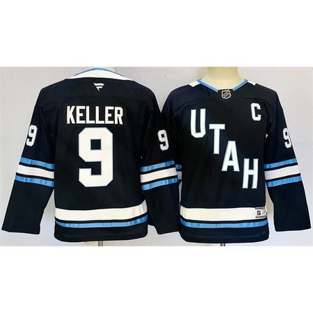 Youth Utah Hockey Club #9 Clayton Keller Navy 2024-25 With C Patch Stitched Jersey