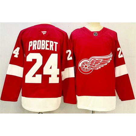 Men's Detroit Red Wings #24 Bob Probert Red 2024-25 Stitched Jersey