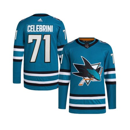 Men's San Jose Sharks #71 Macklin Celebrini Teal 2024 Draft Stitched Jersey