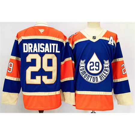 Men's Edmonton Oilers #29 Leon Draisaitl Royal 2024-25 With A Patch Heritage Classic Primegreen Stitched Jersey