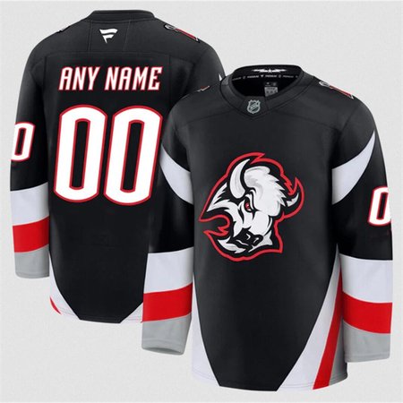 Men's Buffalo Sabres Active Player Custom Black 2024-25 Alternate Stitched Hockey Jersey
