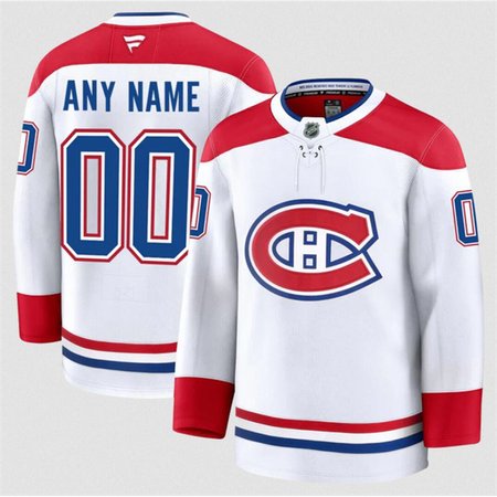Men's Montreal Canadiens Active Player Custom White 2024-25 Away Stitched Hockey Jersey
