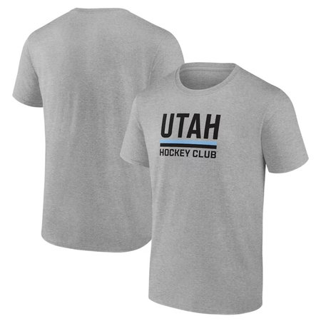 Men's Utah Hockey Club Heather Gray Draft Logo T-Shirt