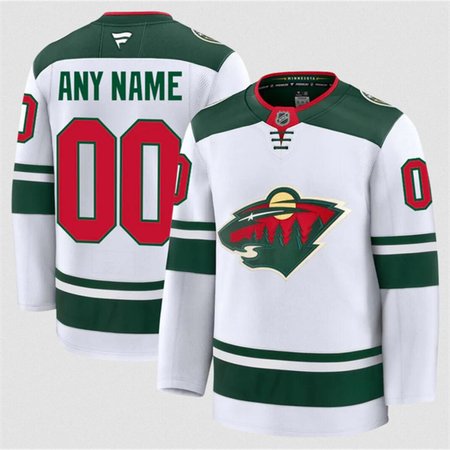 Men's Minnesota Wild ACTIVE PLAYER Custom White 2024-25 Away Stitched Hockey Jersey