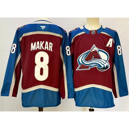 Men's Colorado Avalanche #8 Cale Makar Burgundy 2024-25 Home With Patch Stitched Jersey