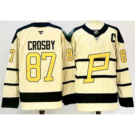 Men's Pittsburgh Penguins #87 Sidney Crosby Cream 2024-25 With C Patch Winter Classic Stitched Hockey Jersey