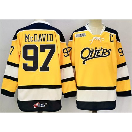 Men's Edmonton Oilers #97 Connor McDavid Yellow 2024-25 With C Patch Heritage Classic Primegreen Stitched Jersey