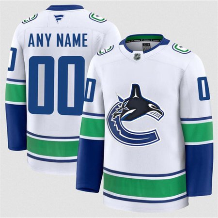 Men's Vancouver Canucks Active Player Custom White 2024-25 Away Stitched Hockey Jersey