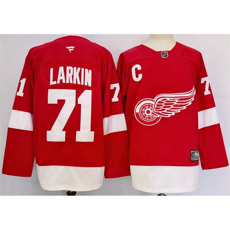 Men's Detroit Red Wings #71 Dylan Larkin Red 2024-25 Stitched Jersey