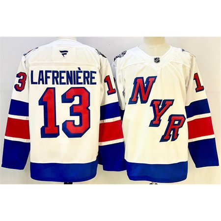 Men's New York Rangers #13 Alexis Lafreniere White 2024-25 Stadium Series Stitched Jersey