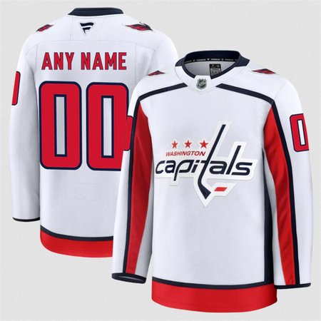 Men's Washington Capitals Active Player Custom White 2024-25 Away Stitched Hockey Jersey