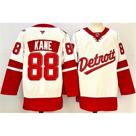 Men's Detroit Red Wings #88 Patrick Kane White/Red 2024-25 Stitched Jersey