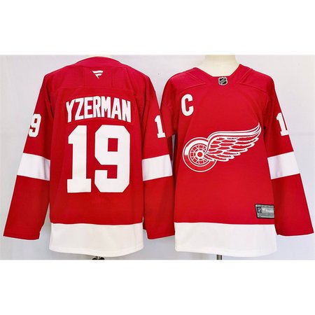 Men's Detroit Red Wings #19 Steve Yzerman Red 2024-25 Stitched Jersey
