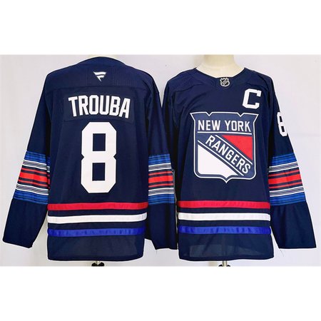 Men's New York Rangers #8 Jacob Trouba Navy 2024-25 Stitched Jersey