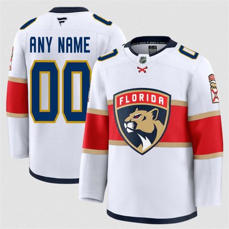 Men's Florida Panthers ACTIVE PLAYER Custom White 2024-25 Away Stitched Hockey Jersey