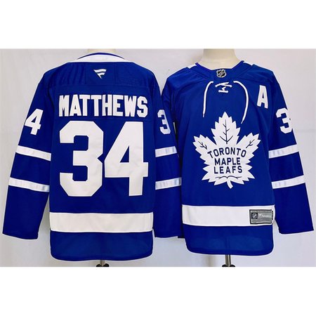 Men's Toronto Maple Leafs #34 Auston Matthews Blue 2024-25 Stitched Jersey