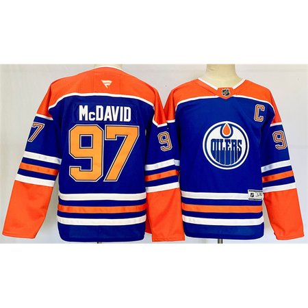 Youth Edmonton Oilers #97 Connor McDavid Royal 2024-25 Stitched Jersey