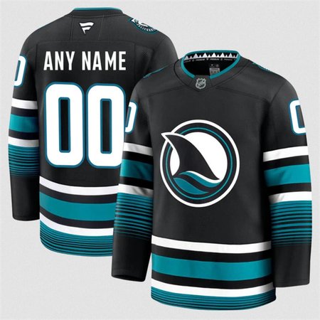 Men's San Jose Sharks Active Player Custom Black 2024-25 Alternate Stitched Hockey Jersey