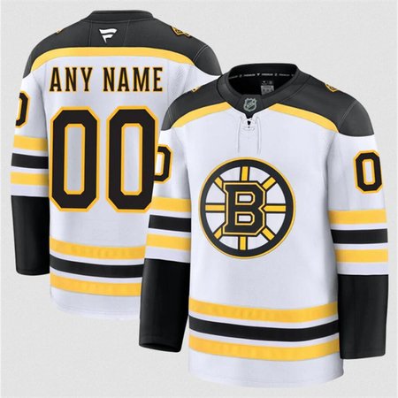 Men's Boston Bruins Active Player Custom White 2024-25 Away Stitched Hockey Jersey
