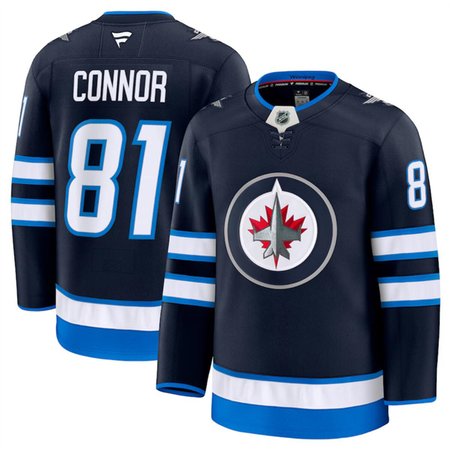 Men's Winnipeg Jets #81 Kyle Connor Navy 2024-25 Home Stitched Hockey Jersey