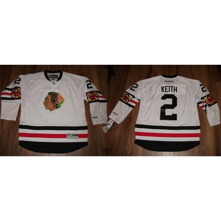 Men's Chicago Blackhawks #2 Duncan Keith White Stitched Hockey Jersey