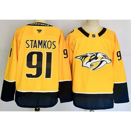 Men's Nashville Predators #91 Steven Stamkos Gold 2024-25 Home Stitched Hockey Jersey