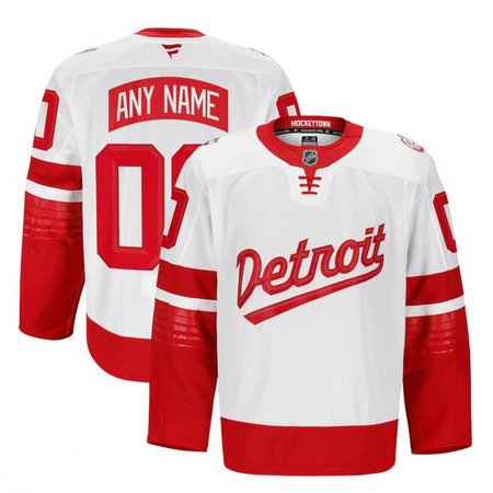 Men's Detroit Red Wings Active Player Custom White/Red 2024-25 Stadium Series Patch Stitched Jersey